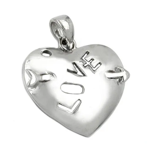 Herz Anhänger mit Pfeil Love 925 Echt Silber Damen - Eleganter Anhänger aus rhodiniertem 925er Sterlingsilber, ideal für romantische Anlässe. Perfekt als Geschenk oder für den eigenen Stil. Hochwertige Verarbeitung für langanhaltenden Glanz.