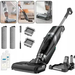Schnurloser Staubsauger R5 4In1 Mop Trocknend Selbstreinigend 13000Pa 60Min - Schwarz