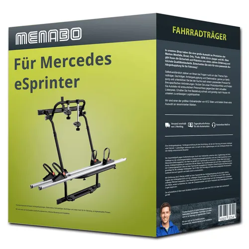 Menabo Fahrradträger Tremont B schwarz/silber für Mercedes eSprinter Typ B910 FP