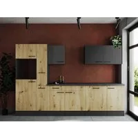 Respekta Küchenleerblock Oliver – Grau, Eiche Artisan, 310 cm - Küchenleerblock Oliver in Grau und Eiche Artisan, mit 1 praktischer Schublade. Flexibel montierbar für individuelle Küchenlösungen, ideal für eine moderne Einrichtung.