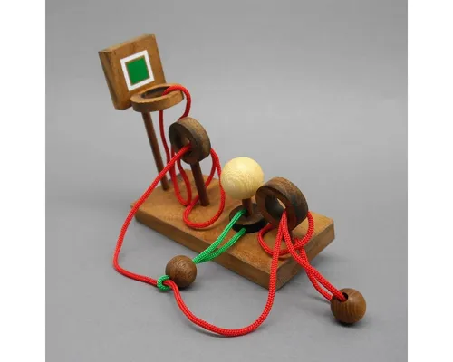 ROMBOL Denkspiele Spiel BASKETBALL - mittelschweres Seilpuzzle, Schnurpuzzle, Knobelspiel