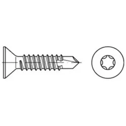 DIN 7504 Form PE Senkkopf-Bohrschraube VG 4,8x45 Stahl galvanisch verzinkt T25