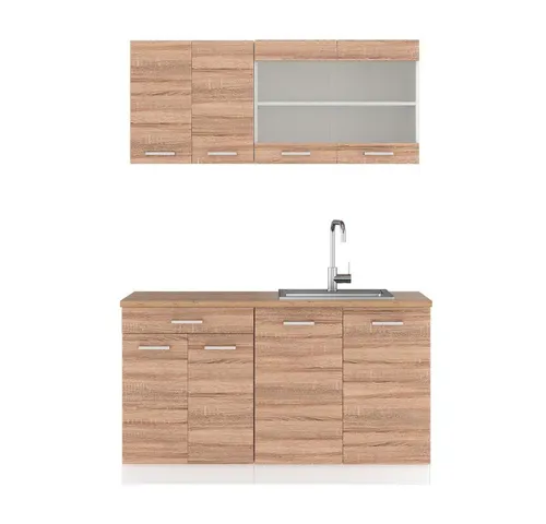 Vicco Küchenzeile R-Line, Sonoma/Weiß, 140 cm von Vicco