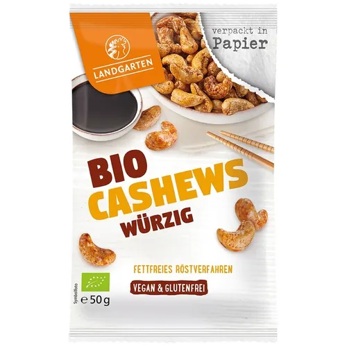 Würzige Bio-Cashews 50g | LANDGARTEN