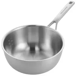 KitchenAid Edelstahl-Kasserolle ''Chef's Pfanne'' - Ø 22 cm - Pfanne aus multischichtigem Edelstahl, backofenfest bis 180°C und induktionsgeeignet, ideal für vielseitiges Kochen und einfache Reinigung.