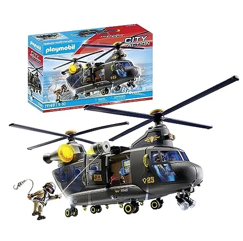 PLAYMOBIL City Action 71149 - SWAT-Rettungshelikopter mit Licht- und Soundmodul, detailreiches Spielzeug für spannende Polizeieinsätze ab 5 Jahren