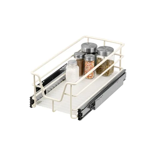 bremermann Teleskopschublade, Creme, Metall, 27x14x44 cm - Zubehör für Möbel: Ideal für gängige Küchenschränke, sanfter Teleskop-Vollauszug für einfachen Zugriff und Sicht auf alle Gegenstände, robust und leicht zu reinigen.