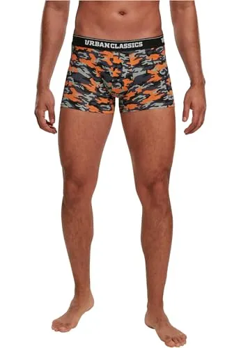 URBAN CLASSICS Boxershorts 3er Set - Trendy Boxershorts im 3er Set mit zwei Camo-Mustern und einer klassischen schwarzen Variante. Der elastische Bund mit Urban Classics Logoband sorgt für perfekten Sitz und Style.
