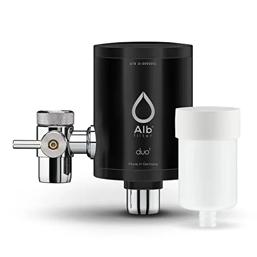 Alb Filter Duo Nano Trinkwasserfilter Edelstahl Schwarz – Hochwertiger Wasserfilter für sicheres Trinkwasser - Genießen Sie jederzeit reines Trinkwasser direkt aus dem Wasserhahn. Der Duo Nano filtert zuverlässig Legionellen, Bakterien und Mikroplastik mit einer fortschrittlichen Hohlfasermembran. Ideal für die ganze Familie und einfach zu installieren.