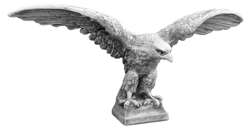 Beeindruckende Adler-Statue, H. 83 cm in grau von gartendekoparadies