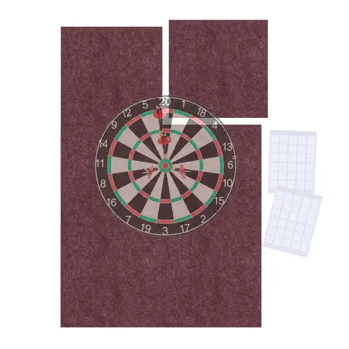 Relaxdays Dartscheibe Schutz 6-teilig Filz Dunkelrot - Der praktische Dart-Wandschutz aus stabilem Filz schützt Wände effektiv und reduziert Geräusche beim Spielen. Ideal für Standard-Dartscheiben, einfach anzubringen – perfekt für Hobbyräume und gesellige Abende.