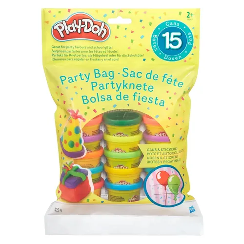 Hasbro 18367EU5 Play-Doh Partyknete mit Stickern, 15-teilig, ab 2 Jahren