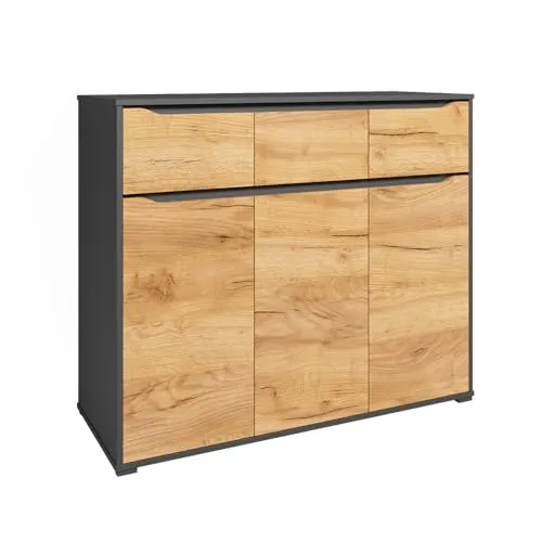 Vicco Kommode Ruben 120 x 102 cm in gold von Vicco