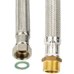 Flexschlauch Panzerschlauch DN 32 - 1 1/4 Zoll, 500 mm - Flexibler Panzerschlauch für Sanitär, Heizung und Garten. Robuste Ausführung mit Messinganschlüssen, ideal für Trinkwasseranwendungen und druckbeständig bis 10 bar.