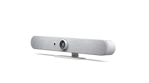 Logitech Rally Bar Mini Weiß - All-In-One Videobar für kleine Räume - Webcams: Fortschrittliche All-in-One Videobar mit dualem Kamerasystem und KI-Tonoptimierung, ideal für kleine Besprechungsräume.