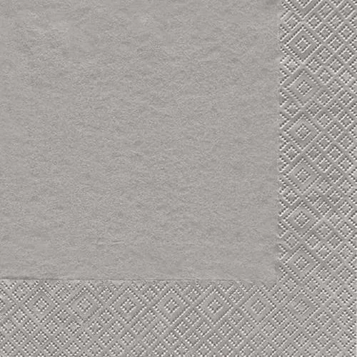 Produktbild Servietten Modern Colours silber Party Silberhochzeit uni Tischdeko 33x33cm 20