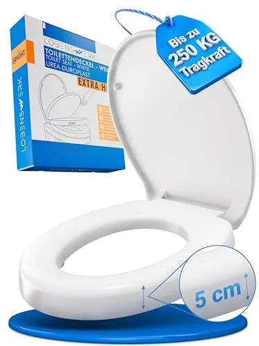 LOBENSWERK Toilettendeckel mit 5 cm Sitzerhöhung – Rutschfest & Stabil