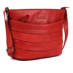 Benthill Damen Handtasche Leder - Vintage Shopper aus hochwertigem Echtleder - Rot - Elegante Damen-Handtasche aus weichem Rindsleder im Vintage-Look. Viel Platz für alle Essentials, ideal für den täglichen Gebrauch. Perfekt als Geschenk für besondere Anlässe.