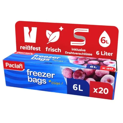 Paclan, Gefrierbeutel 6 Liter, 20 Stück von Paclan