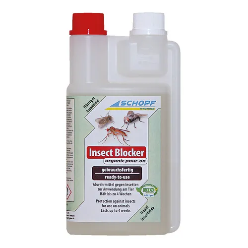 Schopf Insect Blocker organic pour-on - 500 ml - Tiergesundheit: Effektive Insektenabwehr für Rinder mit bis zu 4 Wochen Wirkungsdauer, ideal für Bio-Betriebe und sicher in der Anwendung.