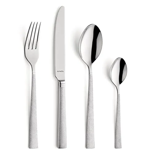 Amefa JEWEL Besteckset 24-teilig aus Edelstahl 18/10 - Hochwertiges Besteck-Set für 6 Personen mit exquisite Diamantschliff-Oberfläche, rostfrei und spülmaschinengeeignet - perfekt für elegante Dinner und festliche Anlässe.