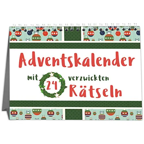 Rätsel Adventskalender Erwachsene - 24 knifflige Rätsel für Singles, Paare und Familien - Spielzeug-Adventskalender mit 24 abwechslungsreichen Rätseln, ideal zum Verschenken und zur kreativen Überbrückung der Wartezeit bis Weihnachten.