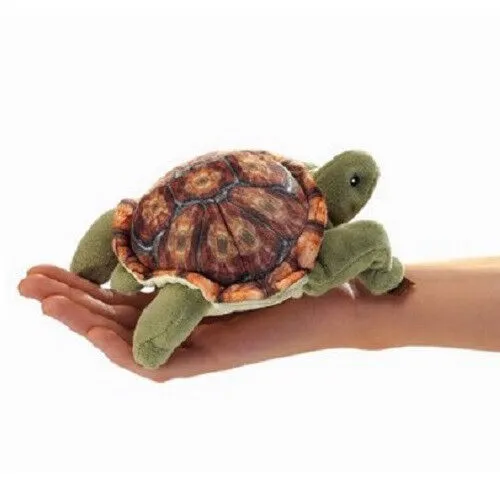 Folkmanis Fingerpuppe Mini Landschildkröte 2778 - Fingerpuppe für kreative Spielstunden, ideal für Kinder und als Gute-Laune-Macher für unterwegs.