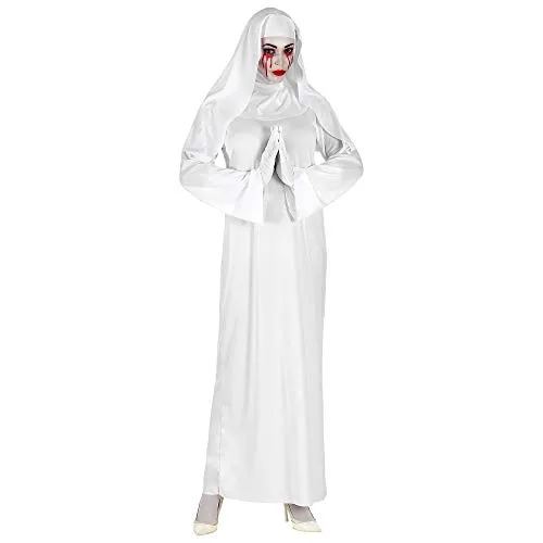 W WIDMANN MILANO Party Fashion - Kostüm Geisternonne - Kostüm-Outfits für Erwachsene, ideales Geisternonne-Kostüm für Halloween und Fasching, mehrteilig mit Tunika, Kopfbedeckung und Handschuhen in Weiß, Größe XXXL.