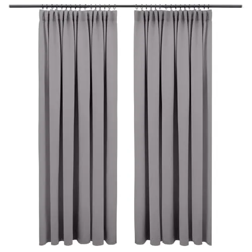 Blumtal Verdunklungsvorhänge Kräuselband 225x140 cm im 2er Set - Oeko-TEX zertifizierte Vorhänge Blickdicht - Verdunklungsvorhang - waschbare Vorhänge mit Kräuselband für Schiene in Dunkelgrau