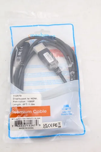 Manhattan DisplayPort / HDMI Adapterkabel DisplayPort Stecker, HDMI-A Stecker