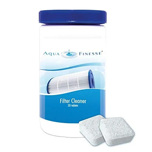 AquaFinesse Filter CLEAN - Effektiver Filterreiniger für Pool und Spa - Schnell wirkender Filterreiniger mit 20 Tabletten für die regelmäßige Pflege Ihrer Filter. Sorgt für optimale Wasserqualität und verlängert die Lebensdauer Ihrer Filter.