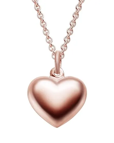 Amoonìc Herzkette Halskette Damen Rosegold (Silber 925 vergoldet) | Frauen Kette mit Herz Anhänger Ich liebe Dich | Schmuck-Geschenk für Freundin Frau Ehefrau zum Jahrestag Hochzeitstag Geburtstag
