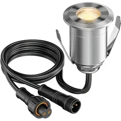 ledscom.de LED Bodeneinbauleuchte BINO für außen, IP67, Edelstahl, warmweiß - Lampen für den Außenbereich mit massiven Edelstahlkörper und robuster Glasabdeckung, ideal für eine langlebige und energieeffiziente Beleuchtung.