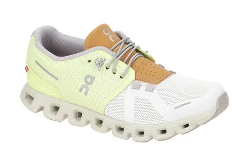 ON CLOUD 5 Damenschuhe - Graue Sportschuhe mit Speed-Lacing - Innovative Sportschuhe mit vergrößerter Zwischensohle für optimalen Komfort. Der Oberschuh besteht aus 100% recycelten Materialien und bietet durch das Speed-Lacing System eine perfekte Passform.