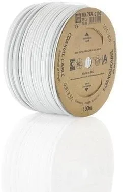 WISI MK 76A 0100, Koaxialkabel, 100db, 5mm, 100m Ring, weiß