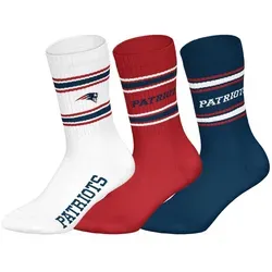 NFL Unisex Socken, 3er Pack - NFL Teams, 3Pack Crew Socks, Football, Logo, Baumwollmischung New England Patriots 43-46