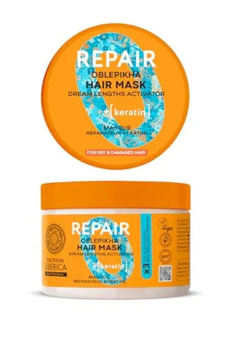 KERATIN REPARATINE KAPILARMASKE in orange von Natura Siberica