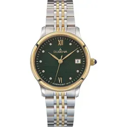 Dugena Florenz - Bunte Damenarmbanduhr mit Quarzwerk - Damenuhren mit elegantem bicolor Edelstahl-Gehäuse, grünem Zifferblatt und Saphirglas. Ideal für stilbewusste Frauen, die Funktionalität und Design schätzen.