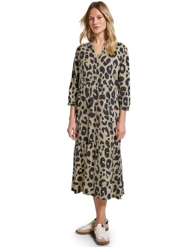 STREET ONE Damen A144414 Gemustertes Volant-Kleid von Street One