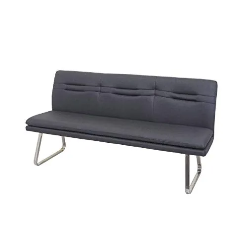PROREGAL® Sitzbank 90x180cm mit Rückenlehne aus Stoff und Edelstahl