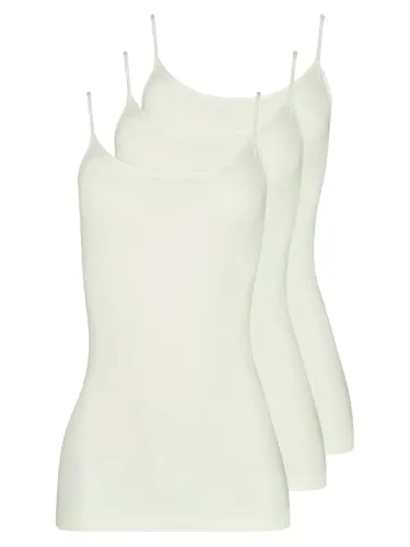 Pompadour Intime Spaghetti-Top 3er Pack | 44 | Champagner - Funktionsunterwäsche für Damen, super-soft aus Micromodal und mit schmalem Glanzeinfass für maximalen Komfort und Eleganz.