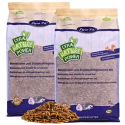 Lyra Pet® Mehlwürmer- und Soldatenfliegenlarven-Mix 10 kg - Hochwertiges Vogelhauptfutter ohne Zusatzstoffe, ideal für Vögel, Nager, Fische und Reptilien. Nährstoffreich mit optimalem Kalzium-Phosphor-Verhältnis für eine gesunde Ernährung.