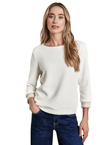STREET ONE Kurzarmshirt fine knit look mit Streifen - Stylisches T-Shirt aus 76% recyceltem Polyester, ideal für nachhaltige Modebewusste. Perfekt für lässige Outfits.