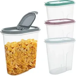 Vorratsdose transparent als Streudose Schüttdose mit farbigem Deckel 2 Liter, 1 Dose - Transparent
