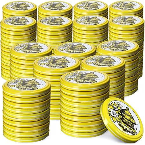 KADAX Schraubdeckel fi82 mm, Twist-Off-Deckel Set aus Metall, Ersatzdeckel für Einmachgläser, Deckel mit 6 Einrastzähnen für Sturzgläser und Einmachgläser (Bienenstock, 200 Stück)