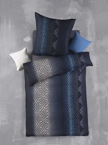 Optidream Bettwäsche Set Mikrofaser 135x200 Polyester Kayla schwarz blau, Mikrofaser, 2 teilig, Geschenk Idee Frauen Männer neue Wohnung Hochzeit Frühjahr sale