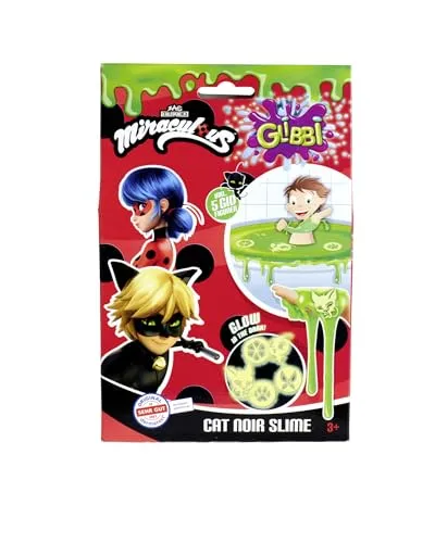 Simba Glibbi Miraculous Slime, 2-Fach Sortiert, es Wird nur EIN Artikel geliefert, verwandle Wasser in Schleim, auflösen und ablassen, 5 Glow in The Dark Element, 150g, ab 3 Jahren