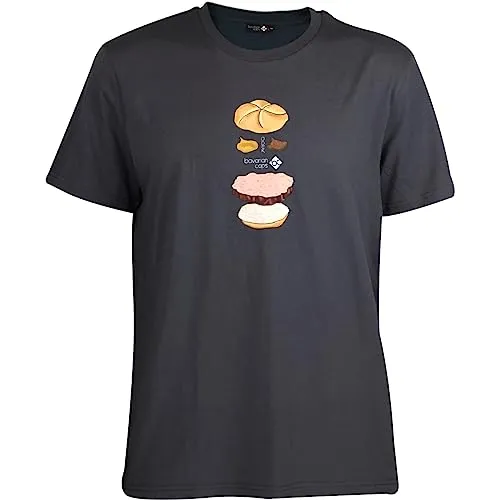 Bavarian Caps Herren Bavarian Burger T-Shirt, schwarz, S