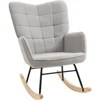 HOMCOM Schaukelstuhl mit Berbervliesoptik - Eleganter Schaukelsessel für Wohnzimmer und Schlafzimmer, mit gepolsterter Berbervlies-Oberfläche und hoher Belastbarkeit bis 120 kg für ultimativen Komfort.