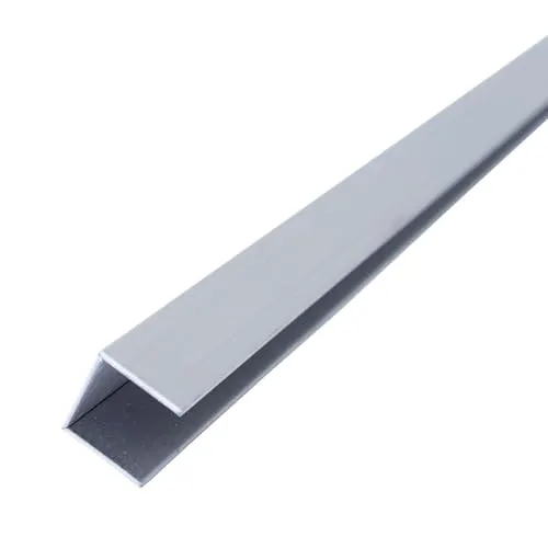 Dalsys U Profil Edelstahl, 1cm Höhe, Fliesenschiene Gebürstet 2,5m x 10mm, Übergangsschiene, Übergansprofil, geeignet als Bordüre